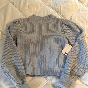 NWT SO size XS faux turtleneck baby blue crop sweater